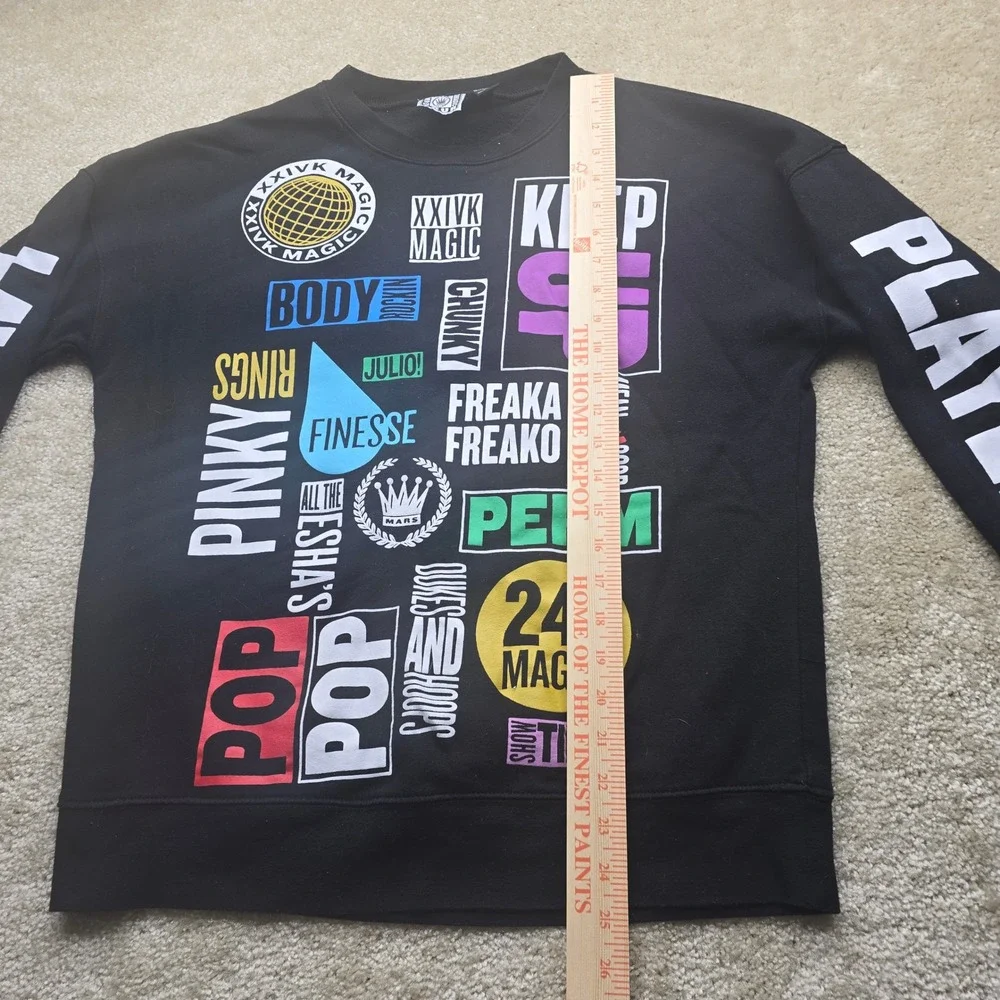 XXIVK‎ Magic World Tour Graphic Sweatshirt Black Men's Size L - Picture 9 of 11